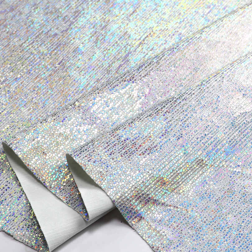 Metallic Crackle Iridescent Pantofi Genți PU Faux Leather Fabric Metallic Crackle Iridescent Pantofi Genți PU Faux Leather Fabric