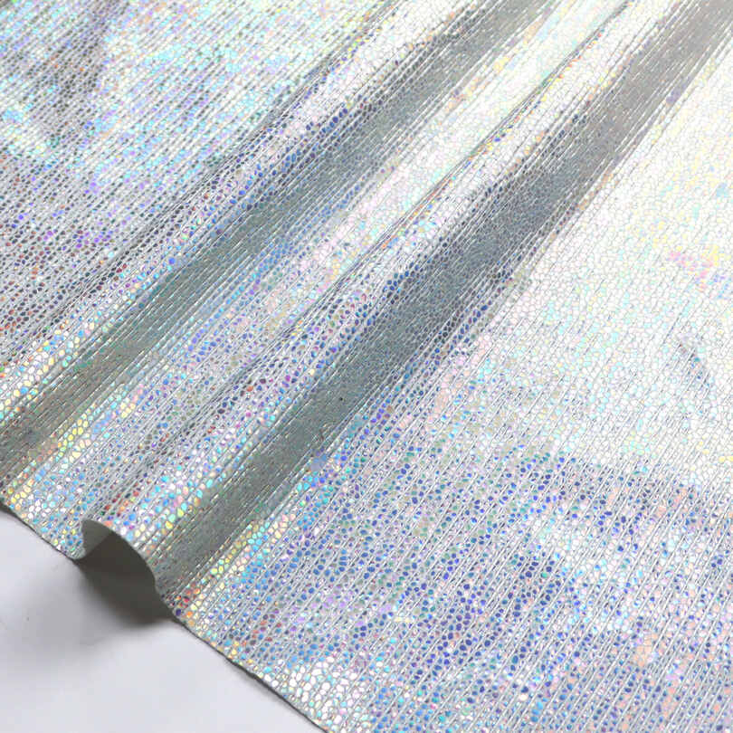 Metallic Crackle Iridescent Pantofi Genți PU Faux Leather Fabric