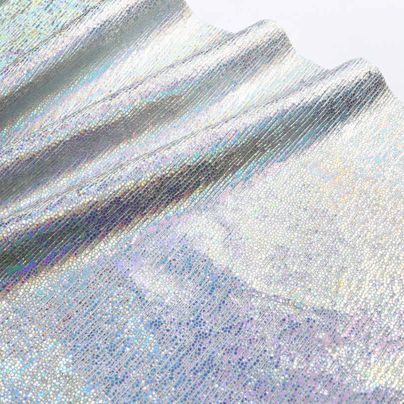 Metallic Crackle Iridescent Pantofi Genți PU Faux Leather Fabric